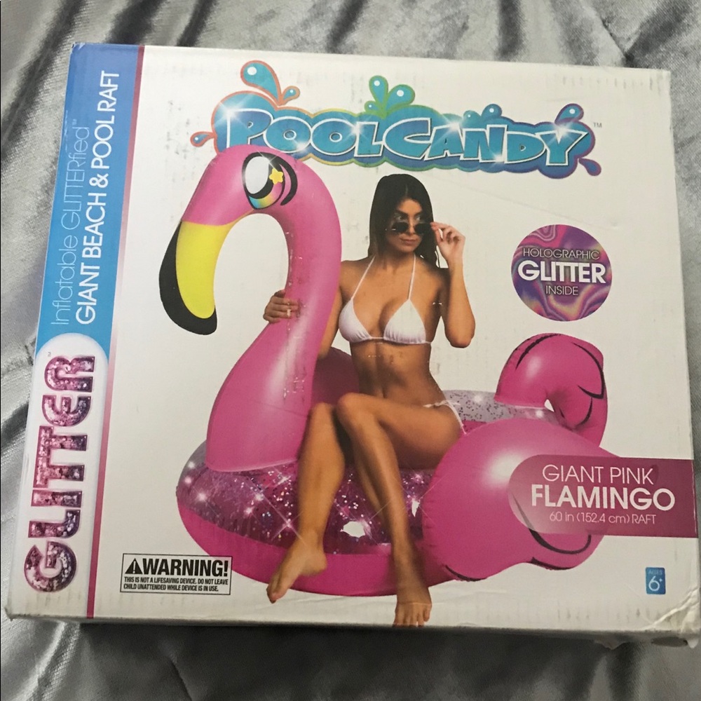 Flamingo Glitter Pool Float
